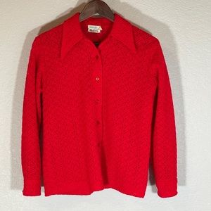 Vintage Red "Miss Holly" Cardigan